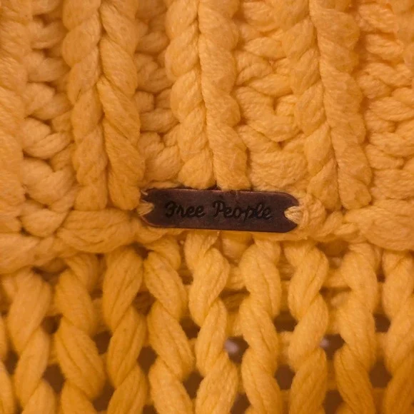 Free People Women's My Only Sunshine Sweater Chunky Knit Turtleneck, Yellow - Picture 3 of 9